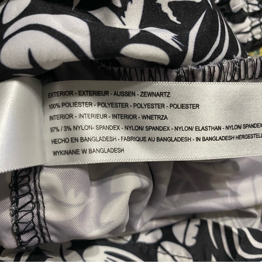 Mr Swim Black White Floral Mesh Lined Swim Trunks Shorts - Picture 4 of 4